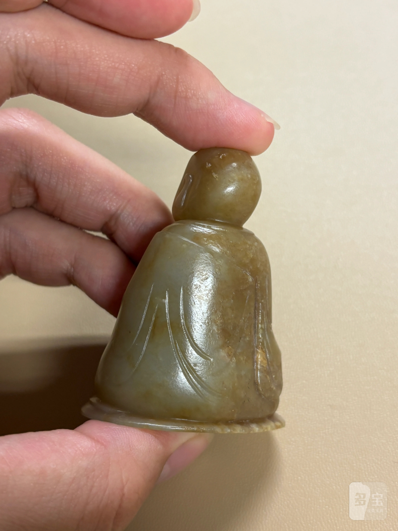 清 白玉圆雕罗汉 - 图5